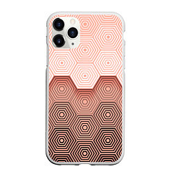 Чехол iPhone 11 Pro матовый Hexagon Minimal, цвет: 3D-белый