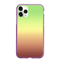 Чехол iPhone 11 Pro матовый Градиент Фисташки Gradient, цвет: 3D-фиолетовый
