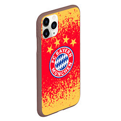 Чехол iPhone 11 Pro матовый Bayern munchen красно желтый фон, цвет: 3D-коричневый — фото 2