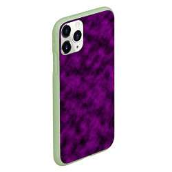 Чехол iPhone 11 Pro матовый Черно-пурпурная облачность, цвет: 3D-салатовый — фото 2