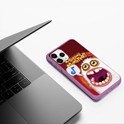 Чехол iPhone 11 Pro матовый My singing monster, цвет: 3D-фиолетовый — фото 2