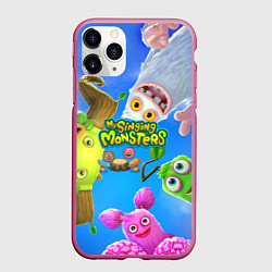 Чехол iPhone 11 Pro матовый Мои поющие монстры, цвет: 3D-малиновый