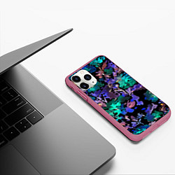 Чехол iPhone 11 Pro матовый Floral pattern Summer night Fashion trend 2025, цвет: 3D-малиновый — фото 2
