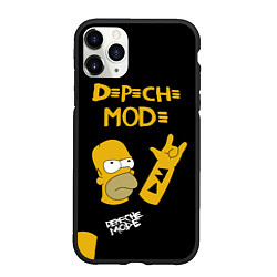 Чехол iPhone 11 Pro матовый Depeche Mode Гомер Симпсон рокер, цвет: 3D-черный