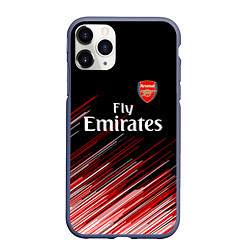 Чехол iPhone 11 Pro матовый Arsenal полосы, цвет: 3D-серый