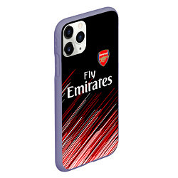 Чехол iPhone 11 Pro матовый Arsenal полосы, цвет: 3D-серый — фото 2