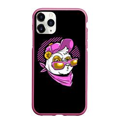 Чехол iPhone 11 Pro матовый KOTOFEY WITH GLASSES, цвет: 3D-малиновый