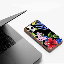 Чехол iPhone 11 Pro матовый Floral vanguard composition Летняя ночь Fashion tr, цвет: 3D-коричневый — фото 2