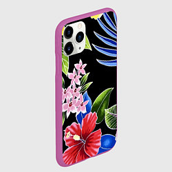 Чехол iPhone 11 Pro матовый Floral vanguard composition Летняя ночь Fashion tr, цвет: 3D-фиолетовый — фото 2