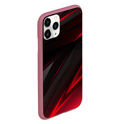 Чехол iPhone 11 Pro матовый Красно-черный фон, цвет: 3D-малиновый — фото 2