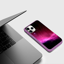 Чехол iPhone 11 Pro матовый Night Nebula, цвет: 3D-фиолетовый — фото 2
