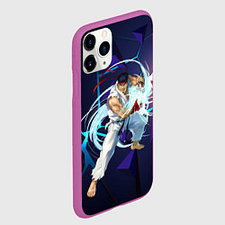 Чехол iPhone 11 Pro матовый Рю-Street Fighter, цвет: 3D-фиолетовый — фото 2