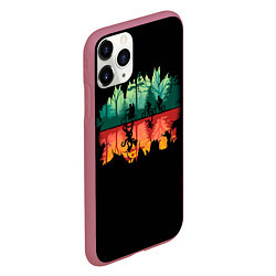 Чехол iPhone 11 Pro матовый Stranger Things Wrong Side, цвет: 3D-малиновый — фото 2