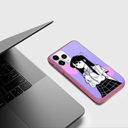 Чехол iPhone 11 Pro матовый Милая Коми У Коми проблемы с общением, цвет: 3D-малиновый — фото 2