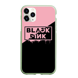 Чехол iPhone 11 Pro матовый BLACKPINK BIG LOGO, цвет: 3D-салатовый