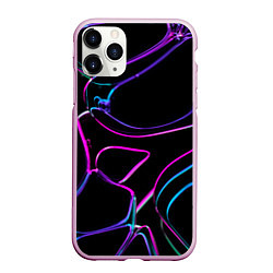 Чехол iPhone 11 Pro матовый Неоновые линзы во тьме - Фиолетовый, цвет: 3D-розовый