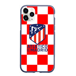 Чехол iPhone 11 Pro матовый Atletico madrid кубики, цвет: 3D-серый