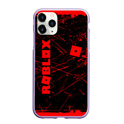 Чехол iPhone 11 Pro матовый ROBLOX красный логотип, цвет: 3D-светло-сиреневый
