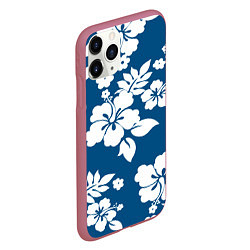 Чехол iPhone 11 Pro матовый Цветочный паттерн Минимализм, цвет: 3D-малиновый — фото 2