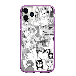 Чехол iPhone 11 Pro матовый Horimiya pattern, цвет: 3D-фиолетовый