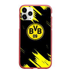 Чехол iPhone 11 Pro матовый Borussia texture, цвет: 3D-красный