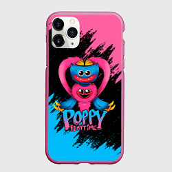 Чехол iPhone 11 Pro матовый GAME POPPY PLAYTIME HAGGY WAGGY AND KISSY MISSY, цвет: 3D-малиновый