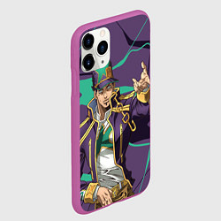 Чехол iPhone 11 Pro матовый ДжоДжо и его путешествия, цвет: 3D-фиолетовый — фото 2