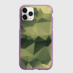 Чехол iPhone 11 Pro матовый 3д полигоны - камуфляж, цвет: 3D-фиолетовый