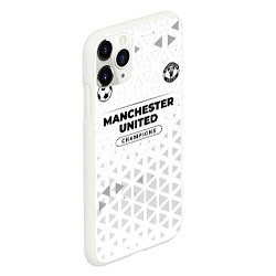 Чехол iPhone 11 Pro матовый Manchester United Champions Униформа, цвет: 3D-белый — фото 2