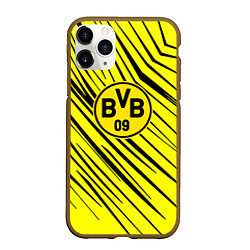 Чехол iPhone 11 Pro матовый Borussia боруссия абстрактный фон желтый, цвет: 3D-коричневый