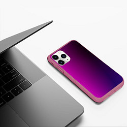 Чехол iPhone 11 Pro матовый VIOLET gradient, цвет: 3D-малиновый — фото 2