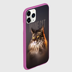 Чехол iPhone 11 Pro матовый Maine cat, цвет: 3D-фиолетовый — фото 2