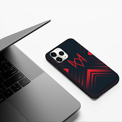 Чехол iPhone 11 Pro матовый Красный Символ Watch Dogs на темном фоне со стрелк, цвет: 3D-черный — фото 2