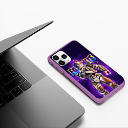 Чехол iPhone 11 Pro матовый Fortnite Catbash Character Video game, цвет: 3D-фиолетовый — фото 2