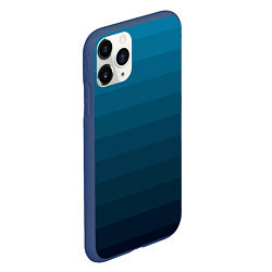 Чехол iPhone 11 Pro матовый Blue stripes gradient, цвет: 3D-тёмно-синий — фото 2