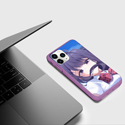 Чехол iPhone 11 Pro матовый Красотка Шоко Коми, цвет: 3D-фиолетовый — фото 2