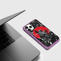 Чехол iPhone 11 Pro матовый Призрак Цусимы Самурай Красное солнце Япония, цвет: 3D-фиолетовый — фото 2