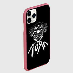 Чехол iPhone 11 Pro матовый KoЯn Korn клоун, цвет: 3D-малиновый — фото 2