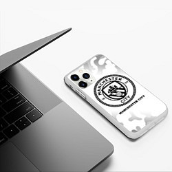 Чехол iPhone 11 Pro матовый Manchester City Sport на светлом фоне, цвет: 3D-белый — фото 2