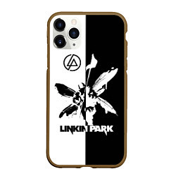 Чехол iPhone 11 Pro матовый Linkin Park логотип черно-белый, цвет: 3D-коричневый