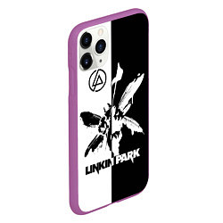 Чехол iPhone 11 Pro матовый Linkin Park логотип черно-белый, цвет: 3D-фиолетовый — фото 2