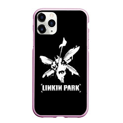 Чехол iPhone 11 Pro матовый Linkin Park белый, цвет: 3D-розовый