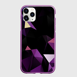 Чехол iPhone 11 Pro матовый Полигональная магия, цвет: 3D-фиолетовый
