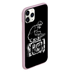 Чехол iPhone 11 Pro матовый Linkin Park граффити, цвет: 3D-розовый — фото 2