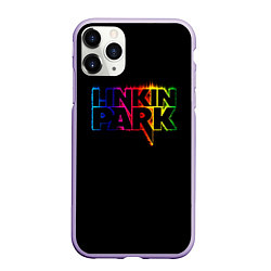 Чехол iPhone 11 Pro матовый Linkin Park neon, цвет: 3D-светло-сиреневый