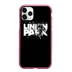 Чехол iPhone 11 Pro матовый Linkin Park логотип с фото, цвет: 3D-малиновый