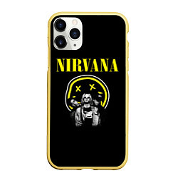 Чехол iPhone 11 Pro матовый NIRVANA логотип и исполнители, цвет: 3D-желтый