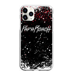 Чехол iPhone 11 Pro матовый Papa roach Брызги, цвет: 3D-белый