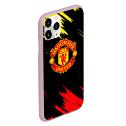 Чехол iPhone 11 Pro матовый Manchester united Texture, цвет: 3D-розовый — фото 2