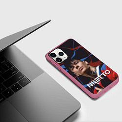 Чехол iPhone 11 Pro матовый Нилетто и красно-синие разводы, цвет: 3D-малиновый — фото 2